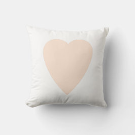 Almofada Desenho em forma de coração pastel branco e pêsseg