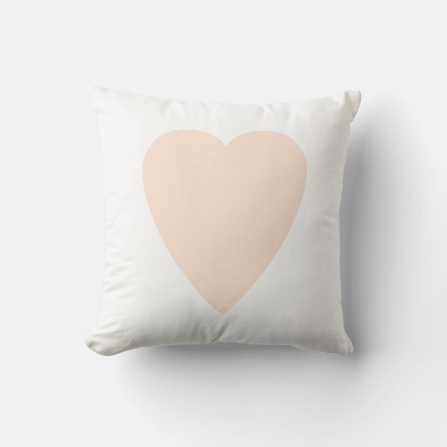 Almofada Desenho em forma de coração pastel branco e pêsseg (Frente)