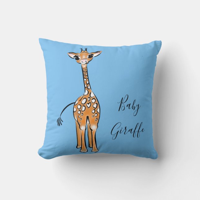 Almofada Desenho girafa bonito, animais safari (Frente)