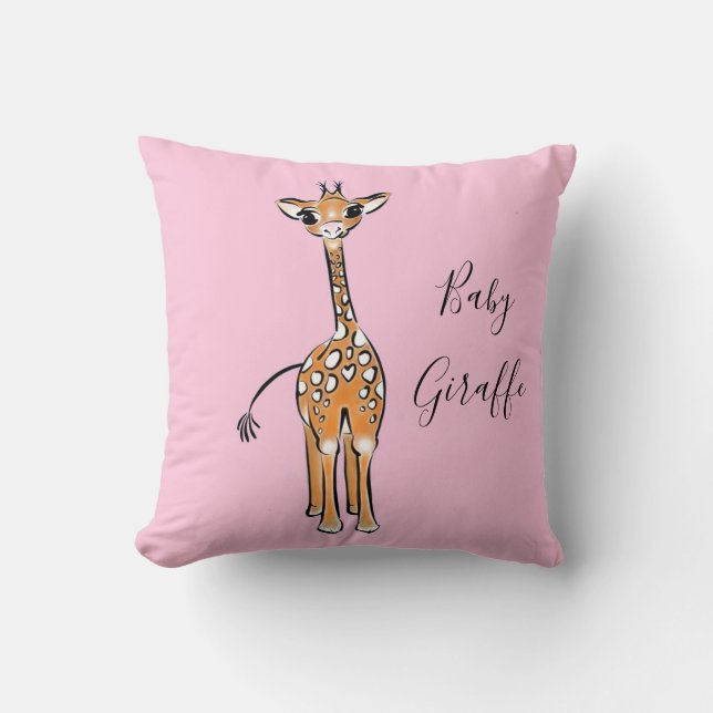 Almofada Desenho girafa bonito, animais safari (Frente)