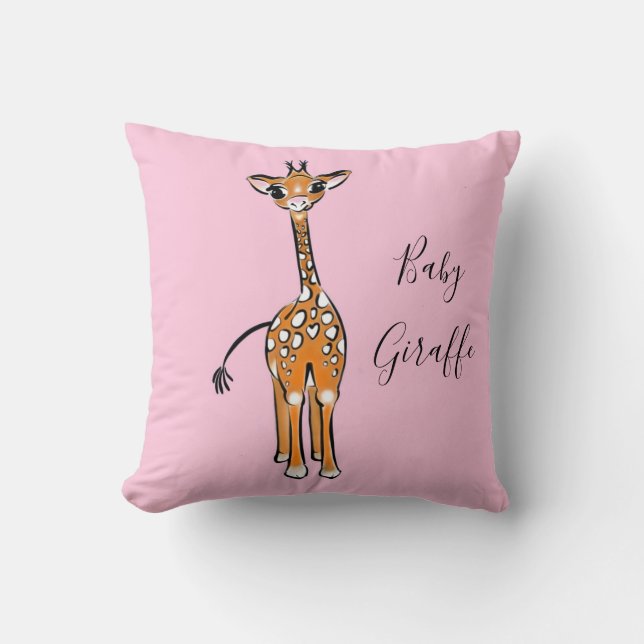 Almofada Desenho girafa bonito, animais safari (Frente)