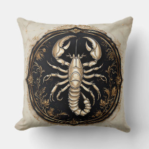 Almofada Desenho Intricado de Escorpião com Acentos Ornamen