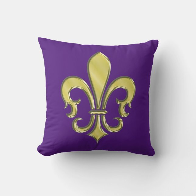 Almofada Desenho Legal da Fleur de Lis do Mardi Gras (Frente)