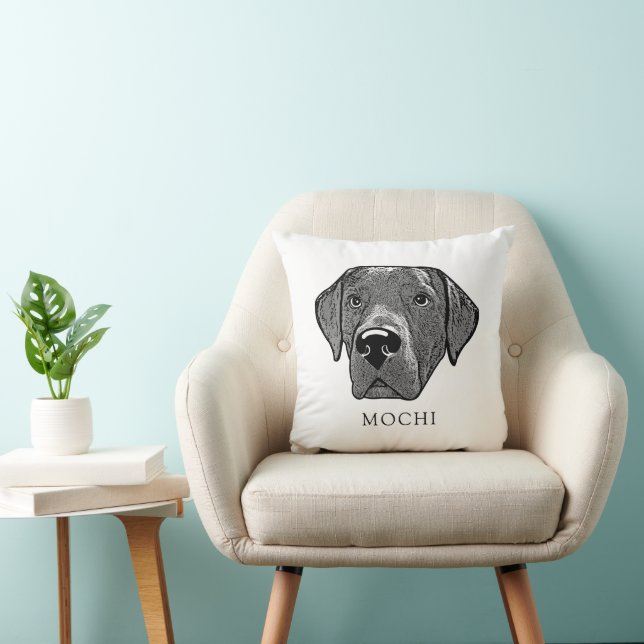 Almofada Desenho Personalizado de Mão Labrador (Cadeira)
