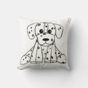 Almofada Desenho simples de um cão dalmata de pelúcia em pr
