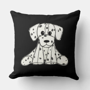 Almofada Desenho simples de um cão dalmata de pelúcia em pr
