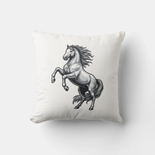 Almofada Desenho Vetorial de Cavalo Empinado com Gravação A