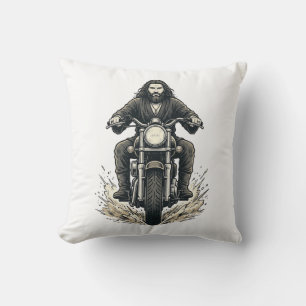 Almofada Desenho Vetorial de Motociclista com Gravação Anti