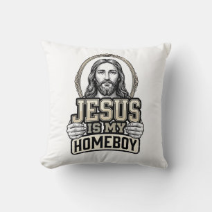 Almofada Desenho Vetorial Gravado Vintage Jesus É Meu Amigo