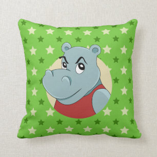 Almofada Desenhos animados bonitos do hippopotamus
