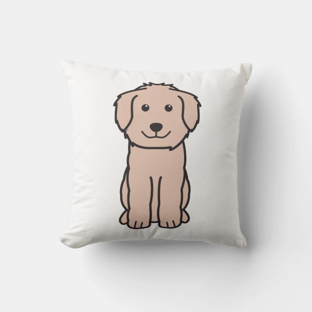 Almofada Desenhos animados do cão de Goldendoodle (Frente)