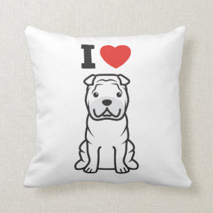 Almofada Desenhos animados do cão de Shar-Pei do chinês