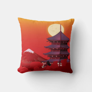 Almofada Desenhos animados do viagem da paisagem de Japão