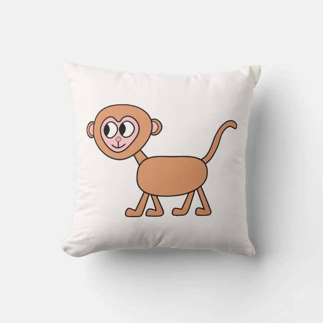 Almofada Desenhos animados engraçados de um macaco (Frente)
