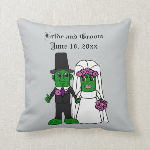 Almofada Desenhos animados engraçados do casamento dos