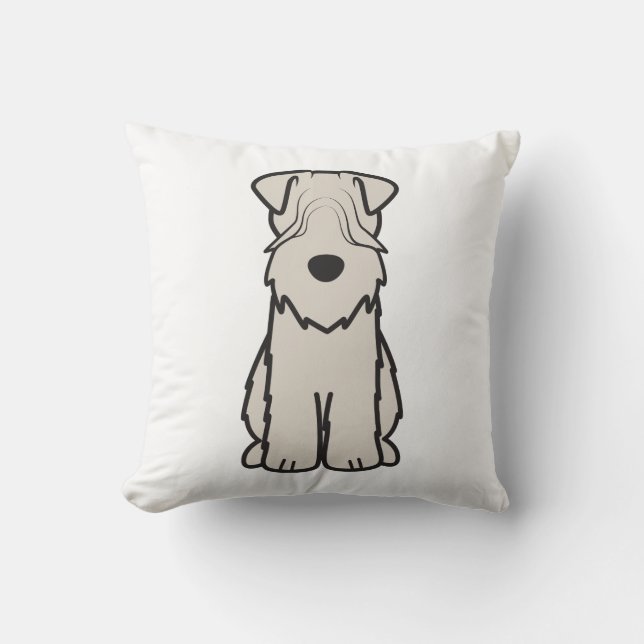 Almofada Desenhos animados Wheaten brandamente revestidos (Frente)