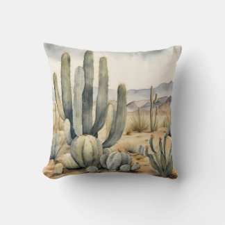 Almofada Desert Dreamscape Cactus Watercolor Decorative