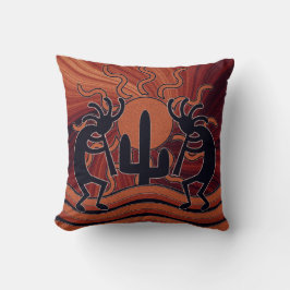 Almofada Desert Sun Cactus Kokopelli Design sudoeste
