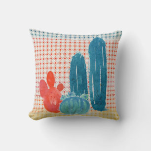 Almofada Deserto Boêmico BOHO Retro Cactus Watercolor Art