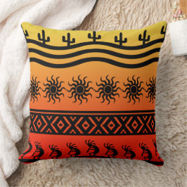 Almofada Deserto Tribal Sudoeste Sun Cactus Kokopelli