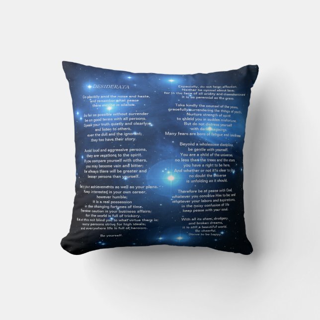 Almofada Desiderata em Pleiades Galaxy (Frente)