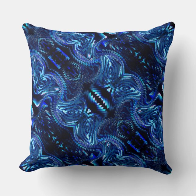 Almofada design abstrato azul formado pelo zigzag (Frente)