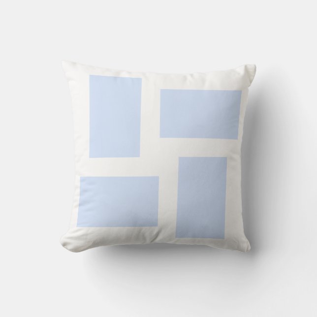 Almofada Design Abstrato Branco e Azul Bebê Pastel (Frente)
