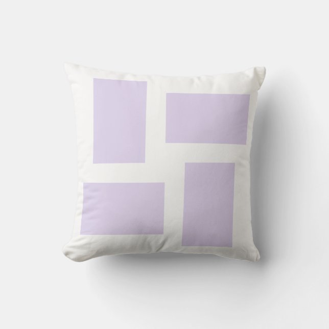 Almofada Design Abstrato Branco Macio e Lilás Roxo (Frente)