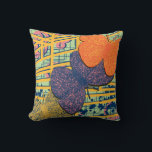 Almofada Design abstrato colorido da borboleta moderna<br><div class="desc">Travesseiro abstrato colorido apresenta um design maximalista eclético com borboletas brilhantes e coloridas sobre um fundo abstrato. Este travesseiro colorido é reversível com borboletas ousadas em amarelo, laranja, azul e rosa contra fundo verde-claro na frente; padrão ousado de diamante geométrico no verso. Projetado com gráficos vetoriais, você pode personalizar alterando...</div>