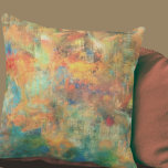 Almofada Design abstrato de ferrugem e Terra<br><div class="desc">O travesseiro decorativo moderno apresenta um design de pincelada artístico em uma paleta colorida em ferrugem e terra com sotaque ouro amarelo, laranja, azul e verde. Um design artístico em uma paleta de cores complementares, este travesseiro decorativo de na moda é obrigado a adicionar uma abertura de cor a qualquer...</div>
