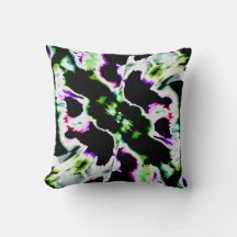 Design Abstrato de Flor Verde Preto