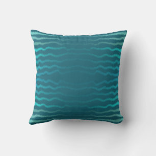 Almofada Design Abstrato de Onda Turquesa Salgada da Praia