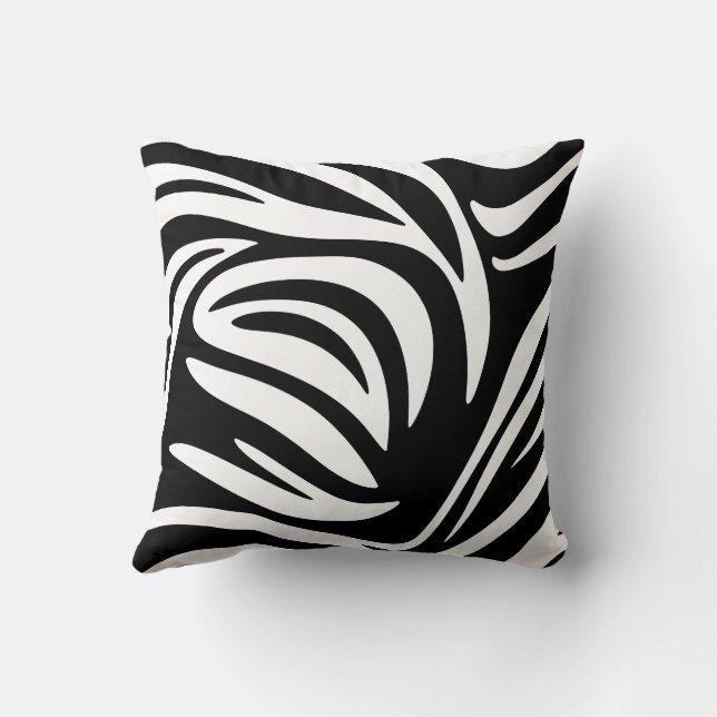 Almofada Design abstrato de strips de zebra moderna (Verso)