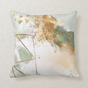 Almofada Design abstrato Dourado verde elegante