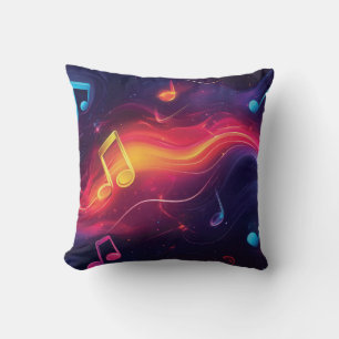 Almofada Design abstrato e bonito de notas musicais flutuan
