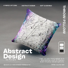 Almofada Design Abstrato em Travesseira de Lançar Roxa