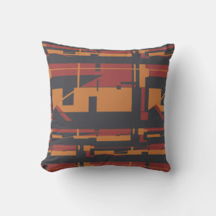 Almofada Design Abstrato Laranja Laranja Negro Sudoeste