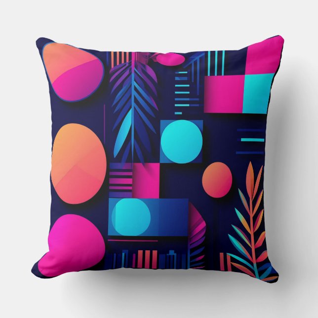 Almofada Design Abstrato Moderno Com Cores Vibrantes (Frente)