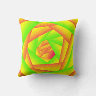 Almofada Design Abstrato Ombre Laranja Verde Citrino Amarel