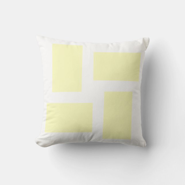 Almofada Design Abstrato Pastel Branco e Amarelo Suave (Frente)