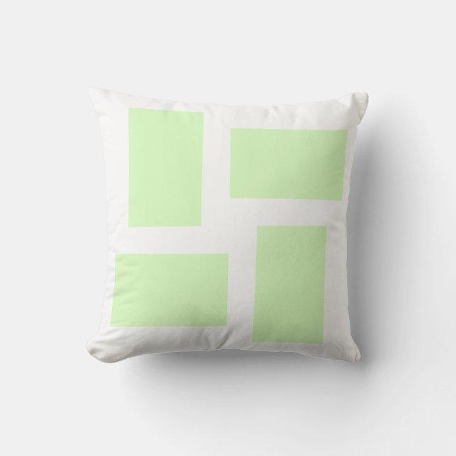 Almofada Design Abstrato Pastel Branco e Verde Lima (Frente)