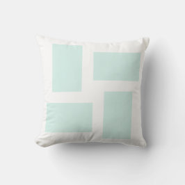 Almofada Design Abstrato Pastel Branco Macio e Verde Ciano