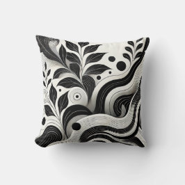 Almofada Design Abstrato preto e branco