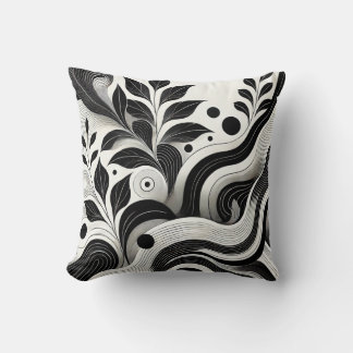 Almofada Design Abstrato preto e branco