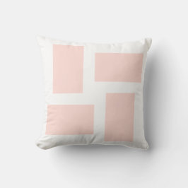 Almofada Design Abstrato Rosa Pastel e Branco Suave