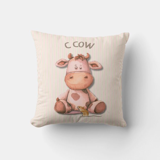 Almofada Design Adorável de Viagem de Vaca com Ênfase C (Frente)
