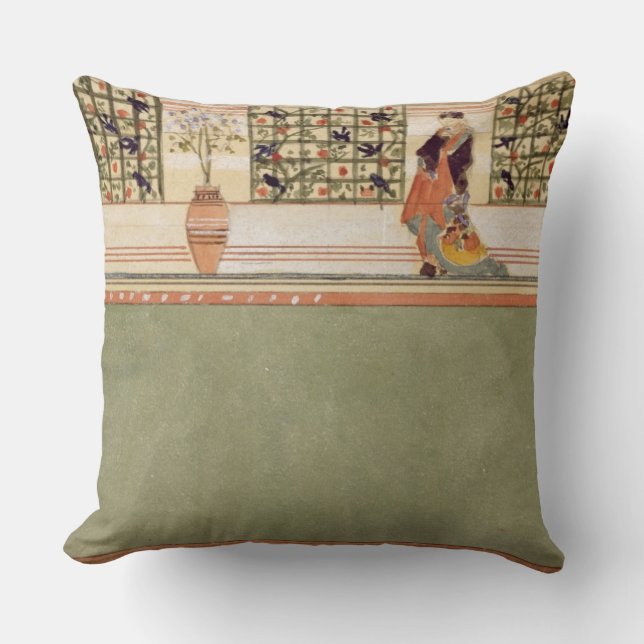Almofada Design Anglo-Japonês da parede, c.1860 (w/c & (Frente)