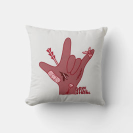 Almofada Design ASL ILY - Amor Ferido Mas Ainda Forte