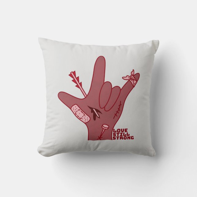 Almofada Design ASL ILY - Amor Ferido Mas Ainda Forte (Frente)