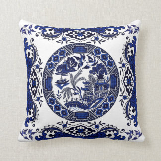 Almofada Design azul clássico de China do salgueiro